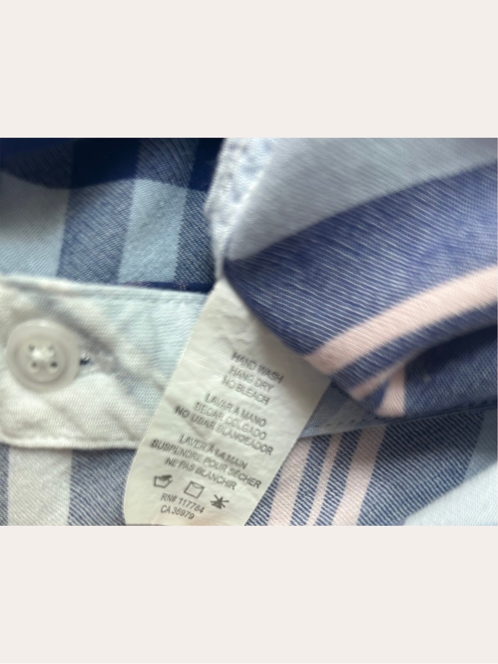 Rails Plaid Woman’s Button-Up Shirt Navy & Pink Size Medium - Picture 10 of 15